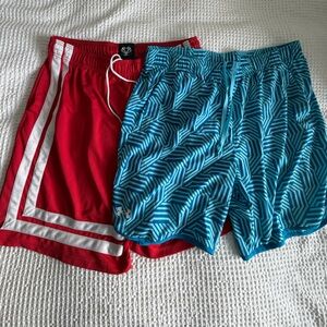 Under Armour Red and Blue Patterned Athletic Shorts